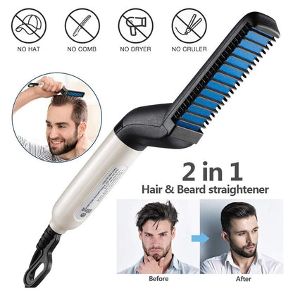 Men Quick Beard Straightener Styler Comb,Hair Straightening,