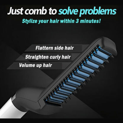 Men Quick Beard Straightener Styler Comb,Hair Straightening,